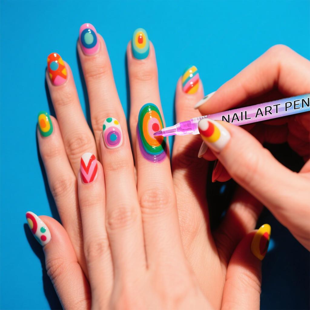 Drawing Pen Nail Painting Pen DIY Quick-drying Colored Pen For Drawing Flowers And Outlining 4 Colors16ml