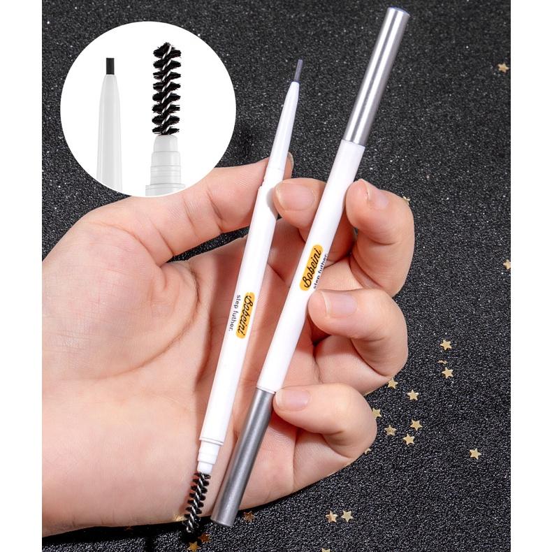 Тонкий карандаш для бровей, водонепроницаемый, нелегко обесцветить, двойная головка, автоматическое вращение, натуральный трехмерный, простой в использовании косметика для начинающих студентов