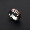 Hand-decorated Inlaid Wood Grain Imitation Shell Titanium Steel Ring European and American Popular Jewelry