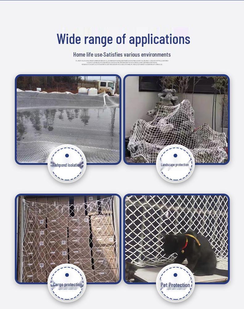 Нейлоновая страховочная сетка для лестницы и балкона - Стальная конструкция для предотвращения падений и защита от кошек