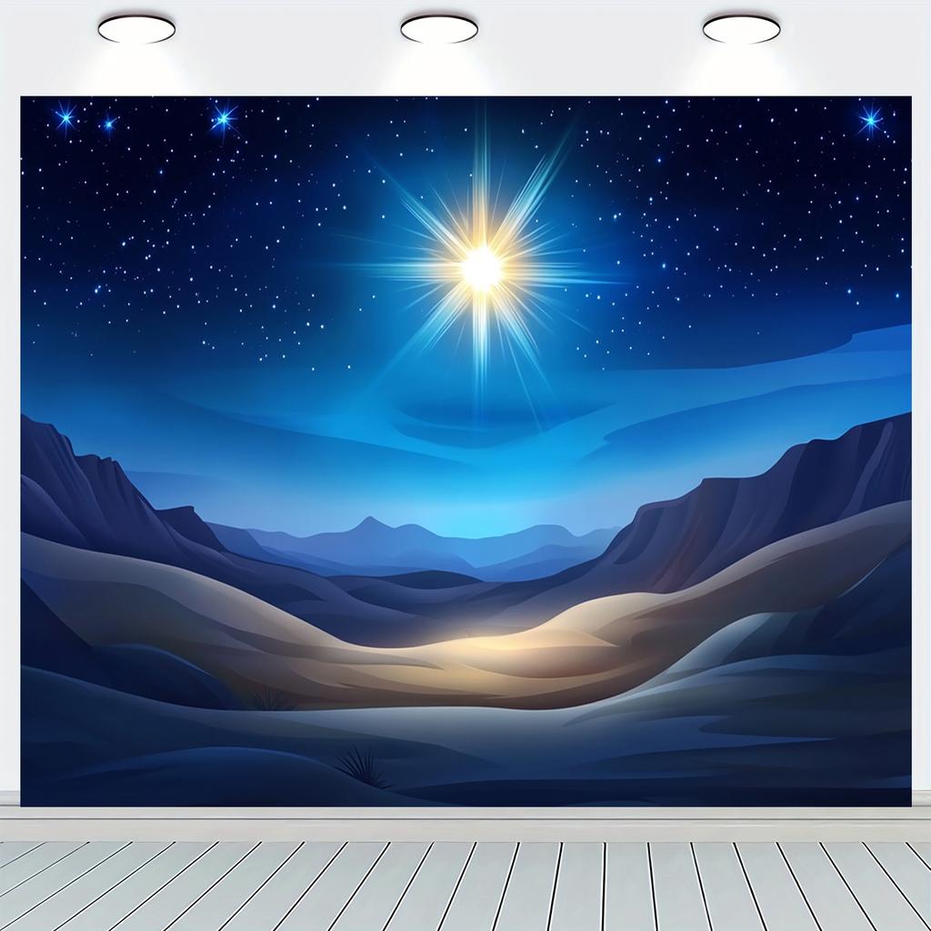 Starry Night Christmas Scene Background is very suitable for Christmas housewarming celebrations anniversaries etc