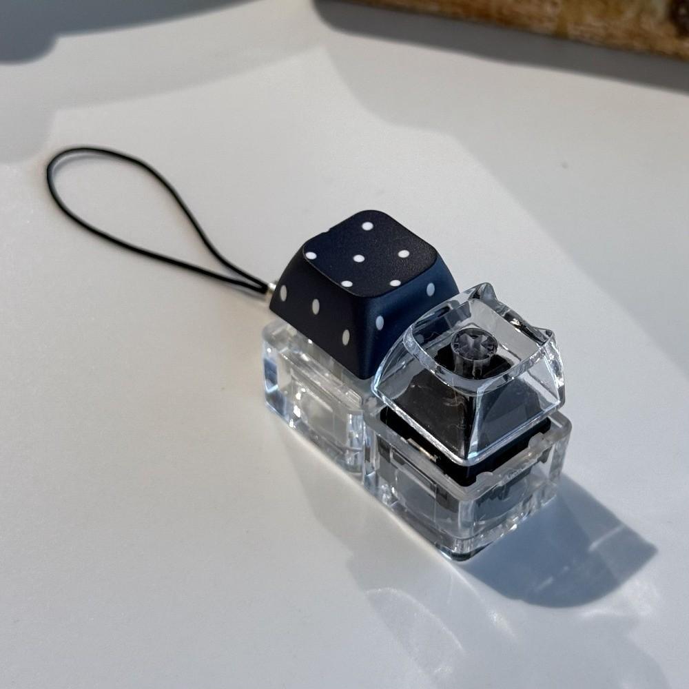 Transparent Base Fidget Keychain Dice Keycap Clicker Pendant Press Toy  Daily Carry