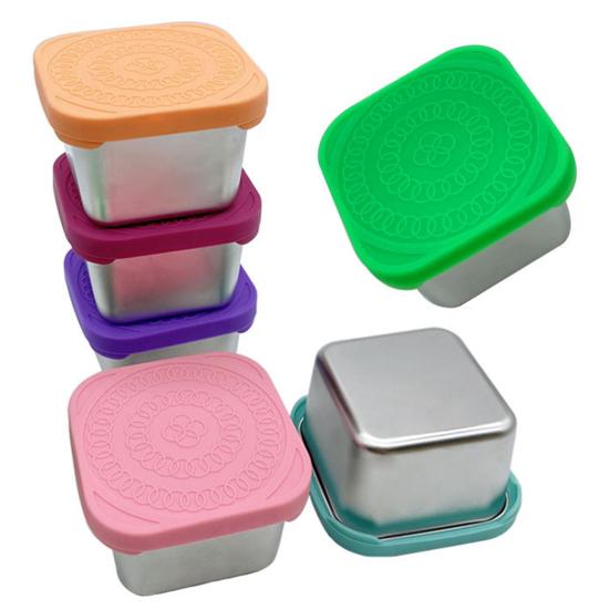 1 комплект, герметичный портативный контейнер для хранения продуктов из нержавеющей стали с силиконовой крышкой для офисных путешествий, 1 комплект