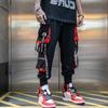 Streetwear Spring Autumn Cotton Joggers Men Hip Hop Fashion Ribbons Multi-pockets Casual Pants For Men
