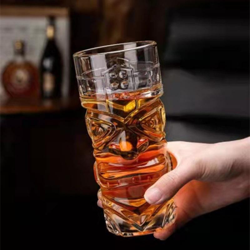 1 большая хрустальная стеклянная барная тики-кружка в европейском стиле, гавайский коктейльный стакан, кружка для пива с изображением лица призрака