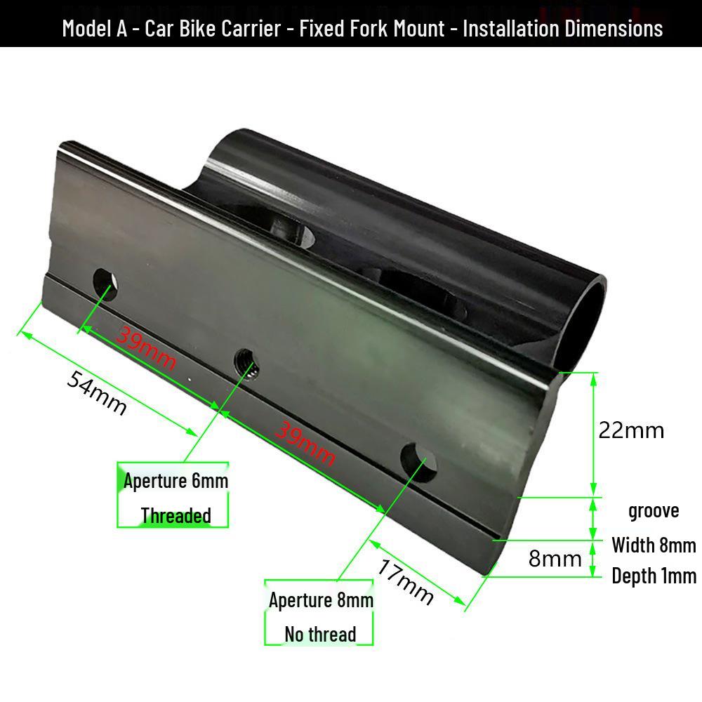 Car Roof Rack - Fixed Fork Quick Release Thru-Axle Bike Carrier