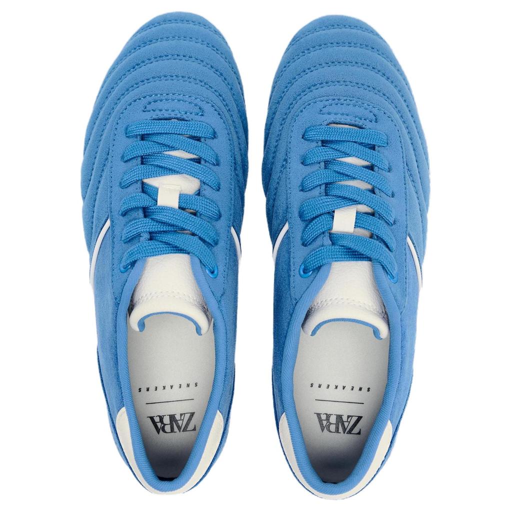 Zara Quilted Fashion Versatile Quilted Sports Running Low-Top Lifestyle Casual Shoes Women Sneaker Blue 15004510400