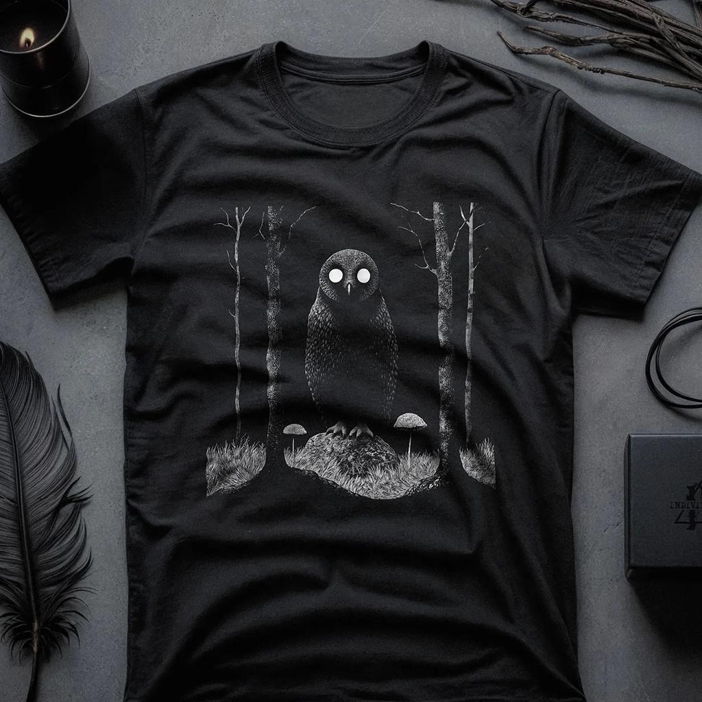 Темная Сова Рубашка Мистическая Сова Футболка Готика Темная Академия Темный Лес Футболка Темный Эстетичный Футболка Любители Сов Подарок Готический Унисекс Наряд