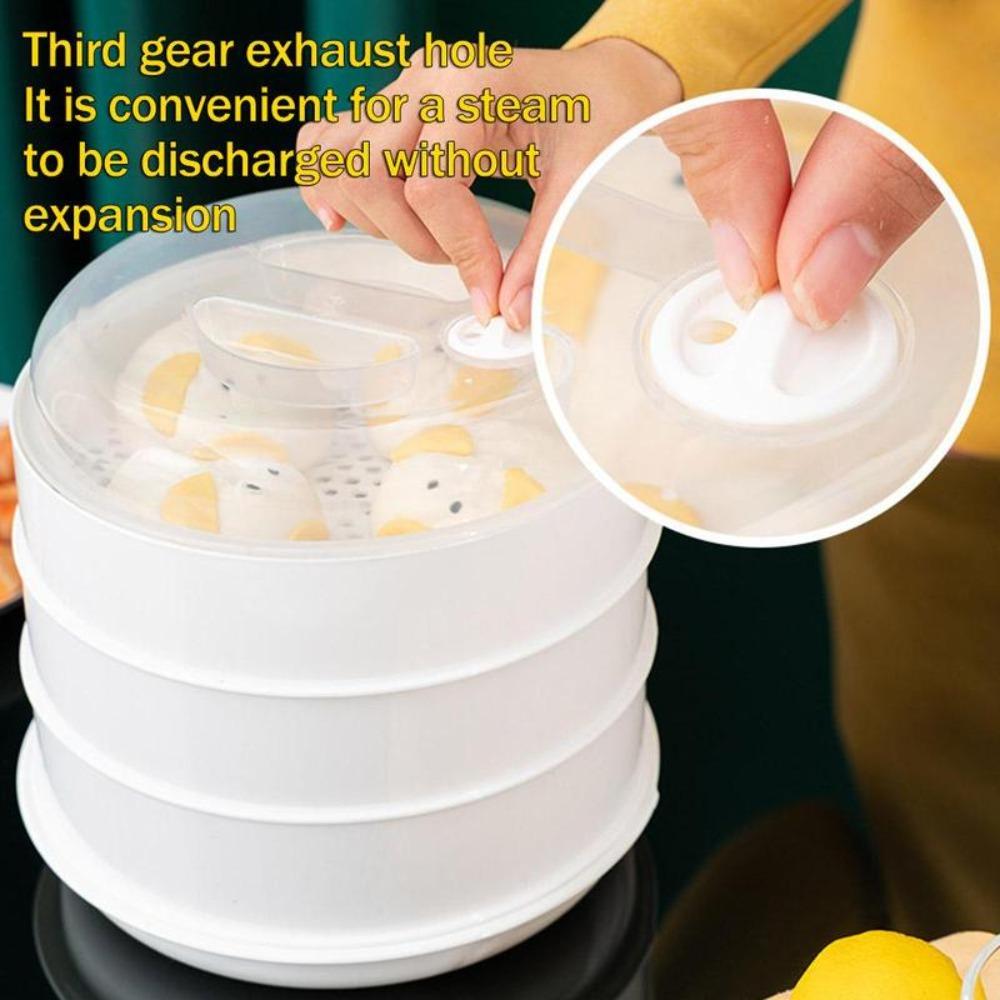 Пластиковая многослойная пароварка для микроволновой печи, контейнер для пельменей на пару, специальная пароварка