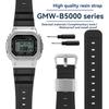 Изогнутый Резиновый Ремешок Для Часов Casio GMW-B5000/GM-B2100 Спортивный Водонепроницаемый Черный Резиновый Запасной Ремешок Браслет