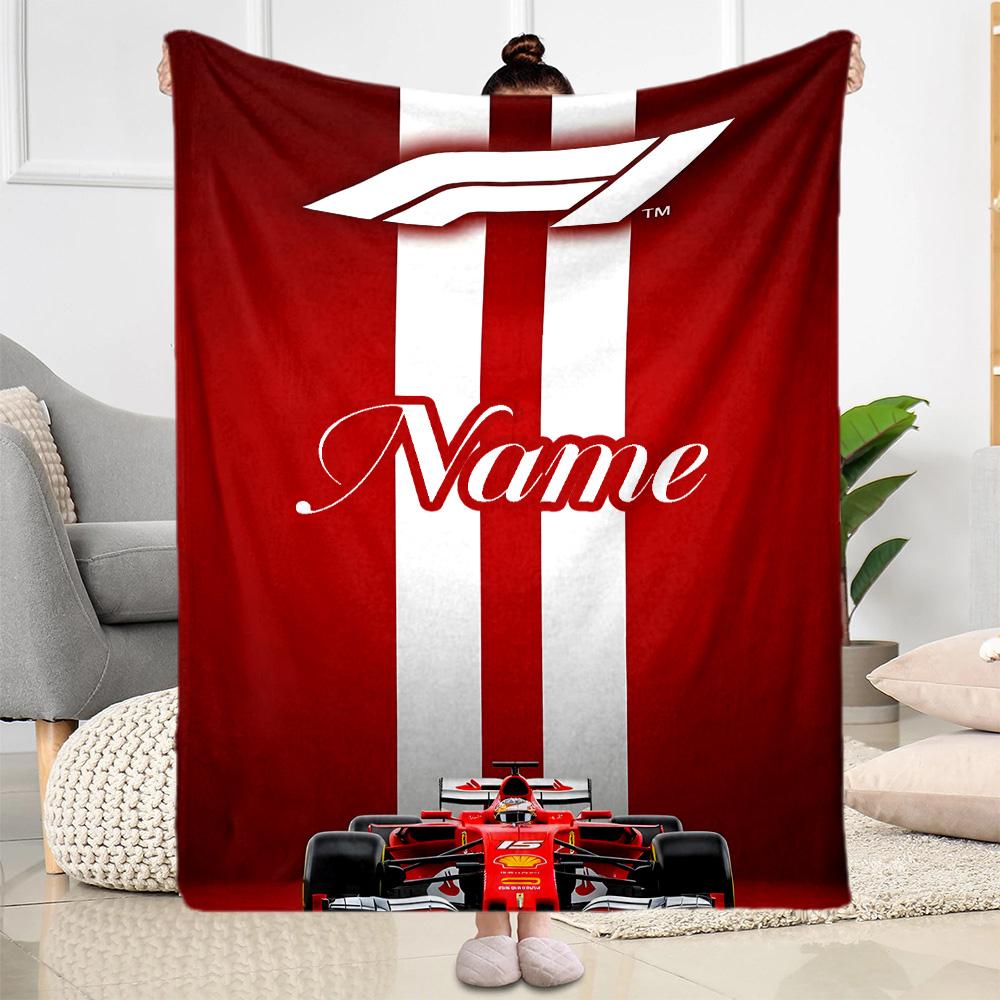 F1 Team Profile Personalized Name Blanket Multi-purpose Customizable Blanket Soft & Cozy Suitable for Couch Nap Seaside Office Four Seasons Universal