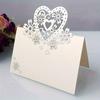 Wedding Name Place Cards 20 Pcs White Heart Cutout Table Seating Cards for Wedding Party Decoration