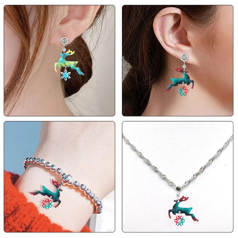 Silicone Molds Pendant Epoxy Resin Mould Christmas Epoxy Resin Mold DIY Jewelry Making Moulds for Christmas Decorations