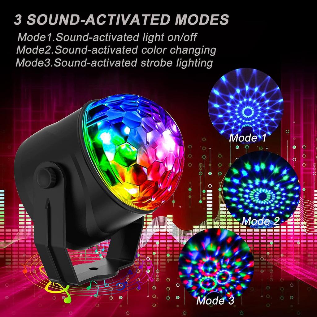 1 Pcs DJ Disco Lamp RGB Disco Ball Party Lamp LED Projector Strobe Light Birthday Party Car Club Bar Stereo YSXX