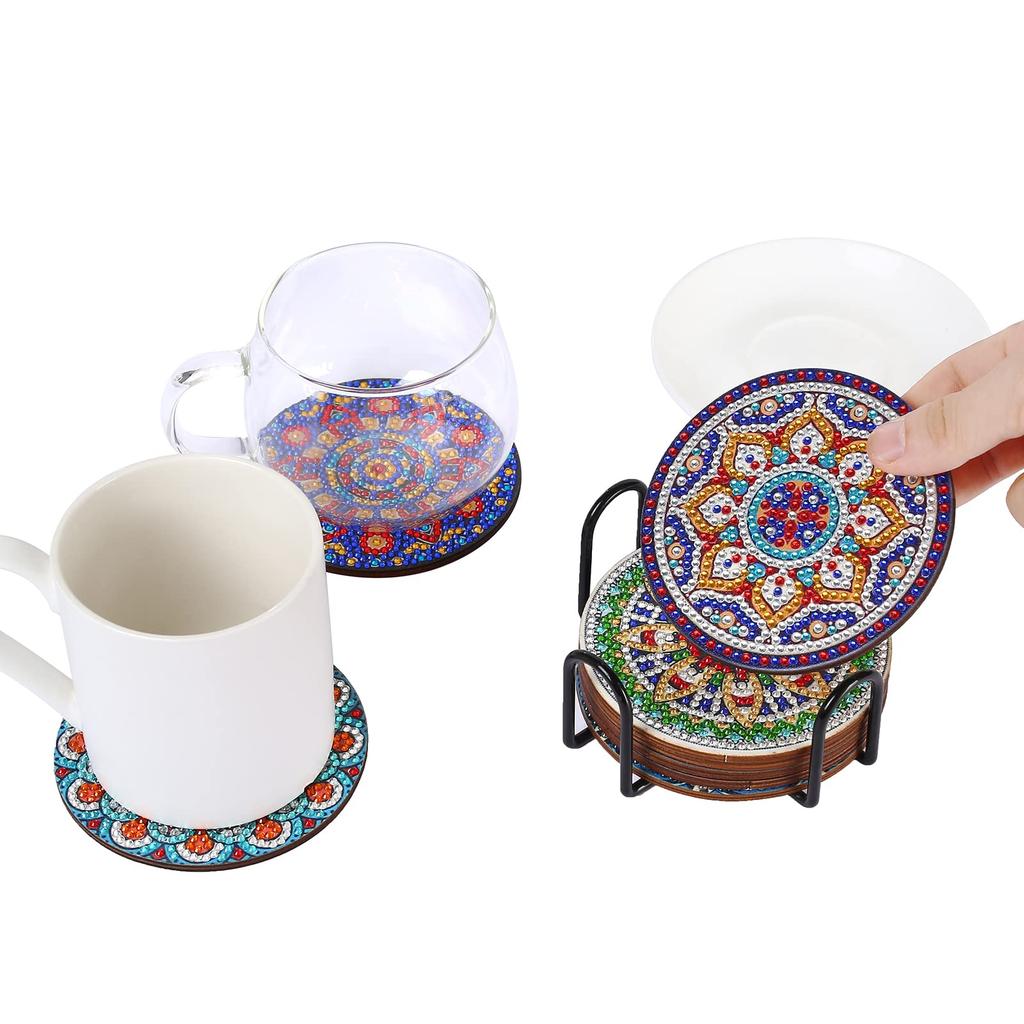 Подставка под стакан Diamond Art с бусинами, Diamond Art DIY, 5D Алмазная живопись, набор с подставкой, Популярный для и Рукоделие, Материалы для творчества C