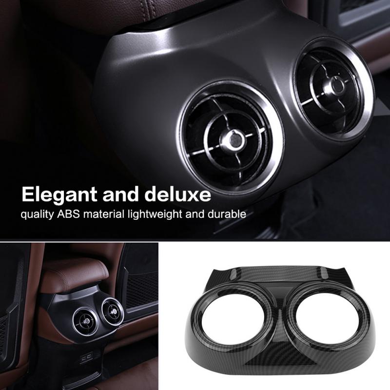 Для Alfa Romeo Stelvio 2017 2018 карбоновый салон автомобиля задний ряд кондиционера выход отделка крышка рама автомобиля