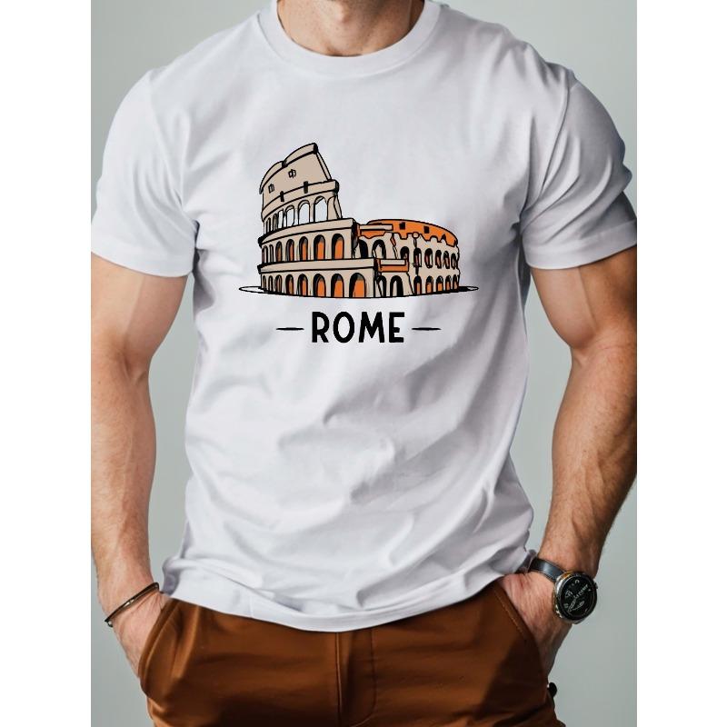 Европейский размер Colosseum Rome мужская футболка из чистого хлопка, удобная посадка