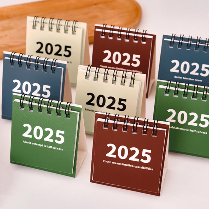 Настольный календарь 2025 Кавайный мини-календарь Список дел Ежедневный ежемесячный годовой планировщик Управление временем Настольные украшения Канцелярские товары