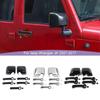 ABS Rearview Mirror Housing Door Handle Decoration Cover Sticker Trim For Jeep Wrangler JK 2007-2017 4-Door Version Car Exterior Accessories