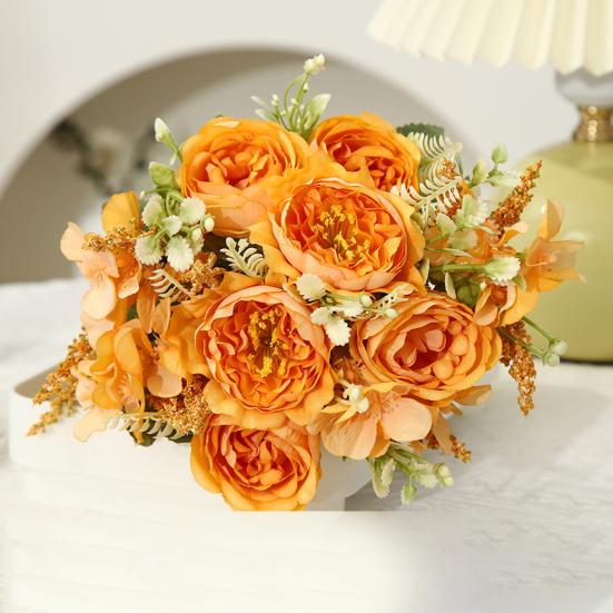 Simulated Flower Artificial Peony Flowers Realistic Exquisite Faux Floral Arrangement for Home Wedding Party Decoration