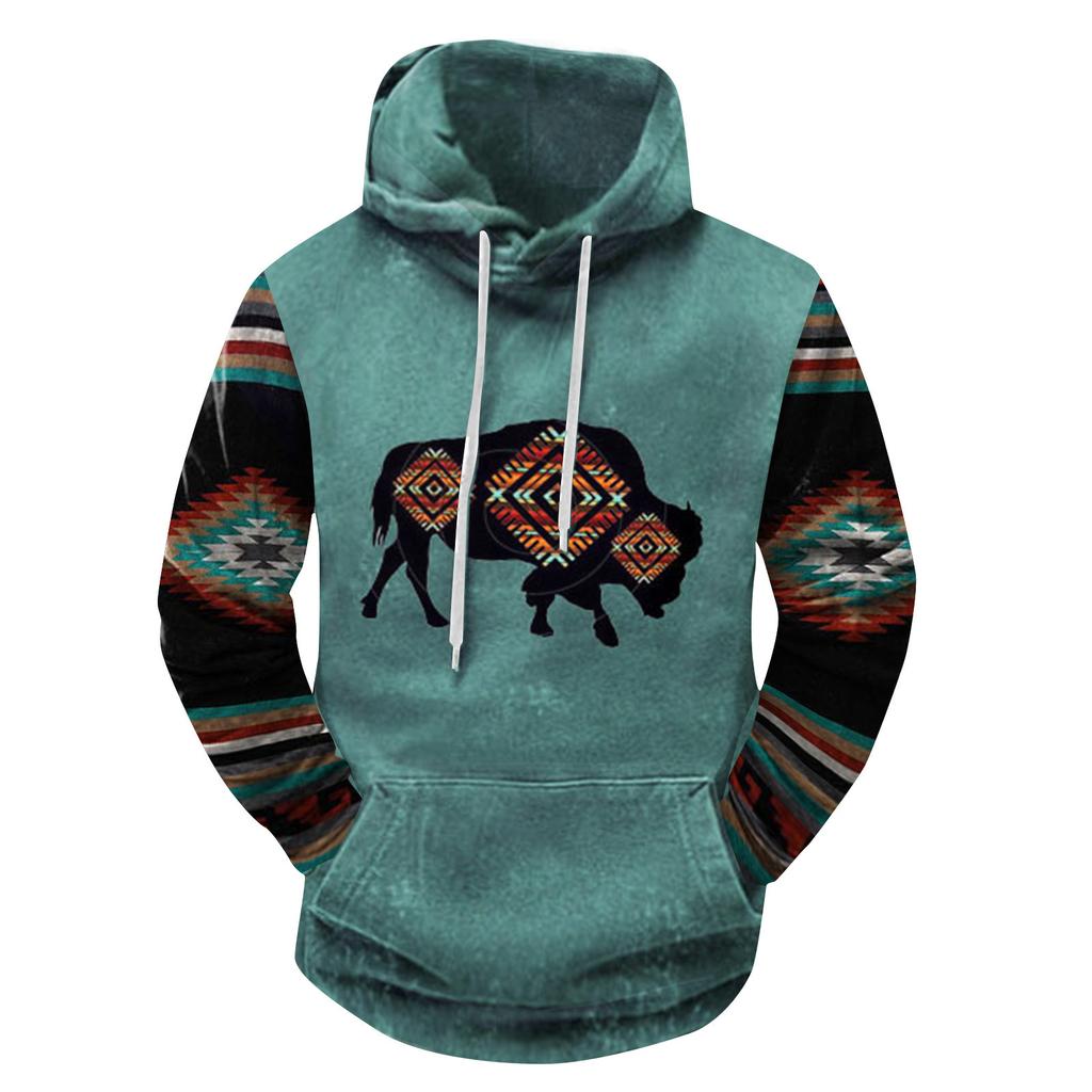 Модный свободный мужской и женский свитер с капюшоном с длинным рукавом и принтом