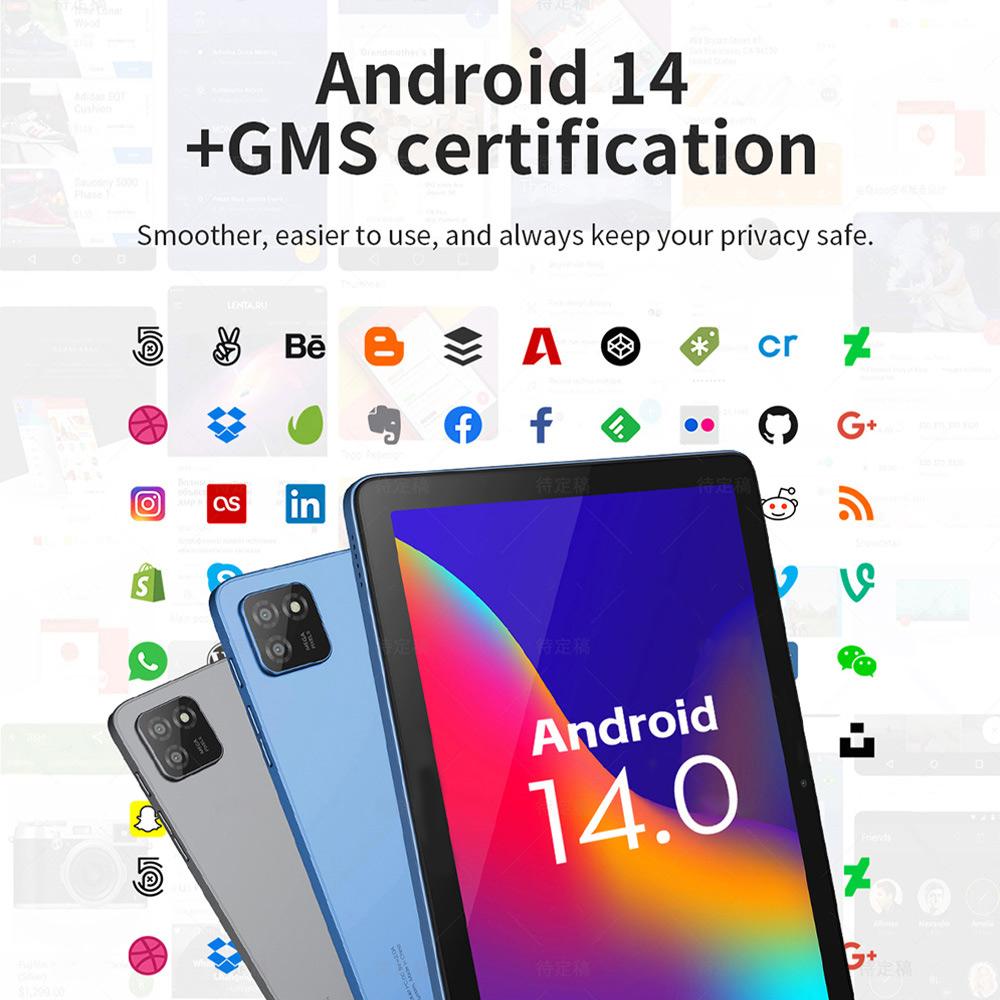 Планшет G-tab T9 Android 14, 10,1 дюйма 1280*800 IPS экран, RK3526 4 ядра до 2,0 ГГц, 6 ГБ ОЗУ (3 ГБ + 3 ГБ расширение) 64 ГБ ПЗУ