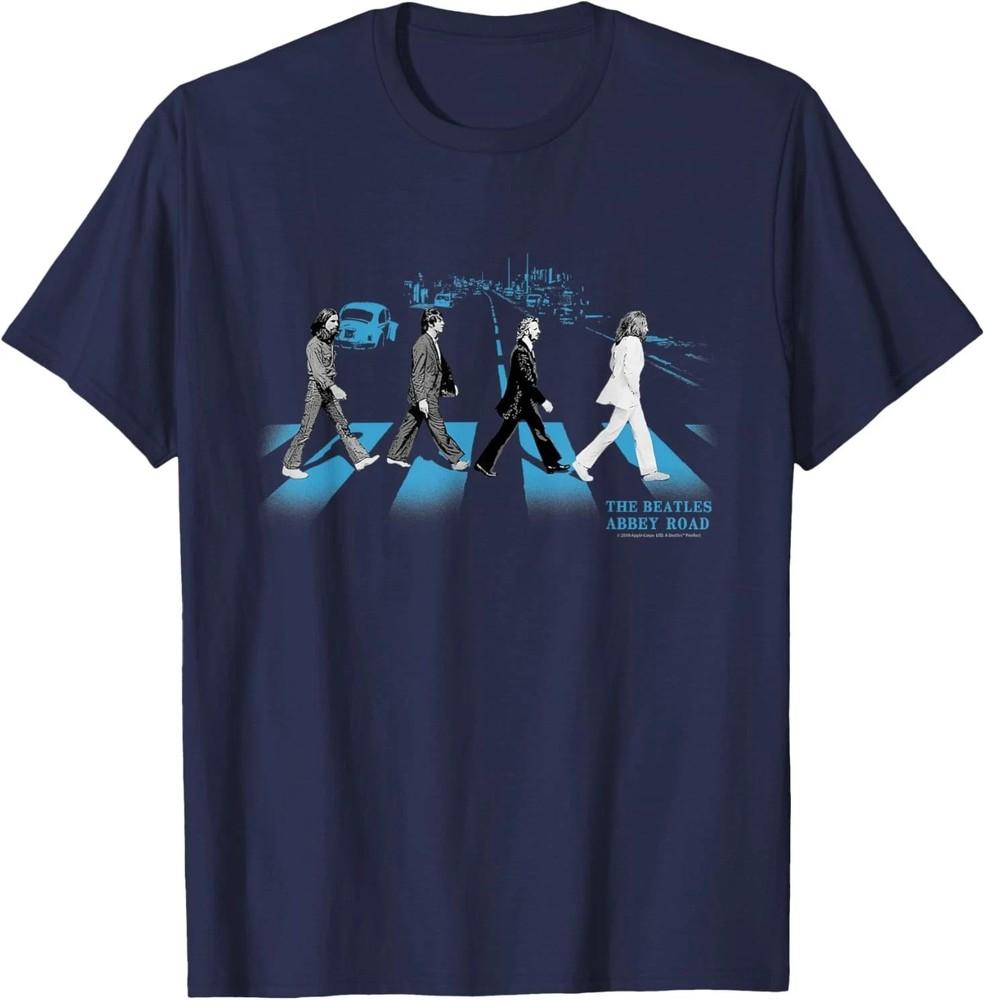 Футболка The Beatles, Футболка The Beatles-Abbey Road street blues_реприн<wbr/>т_фанатская Унисекс Футболка