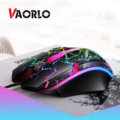 VAORLO Красочная проводная офисная игровая мышь с бликами, USB-интерфейс, регулировка 1200 точек на дюйм, 3 кнопки, оптическая мышь 1,28 м для настольных компьютеров, ноутбуков