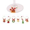1 Set Christmas Wine Glass Decor Charms Party Cup Ring Table Decor Xmas Pendants Metal Ring Decor ARI