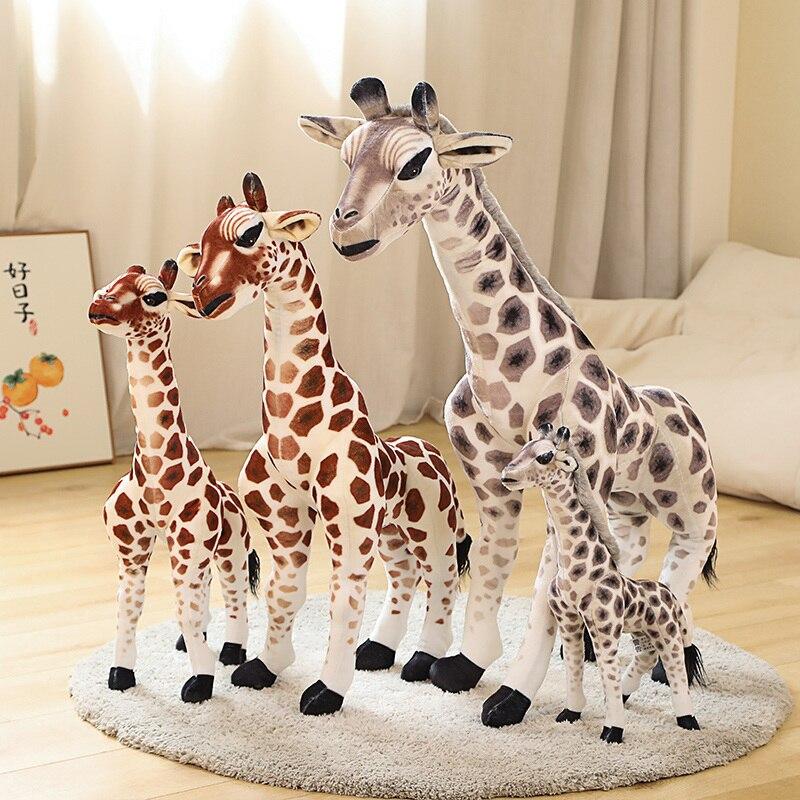 Cartoon Giraffes Plush Toy Imitation Deer Plush Dolls Stuffed Soft Simulation Toy Kawaii Children Room Decoration Gifts