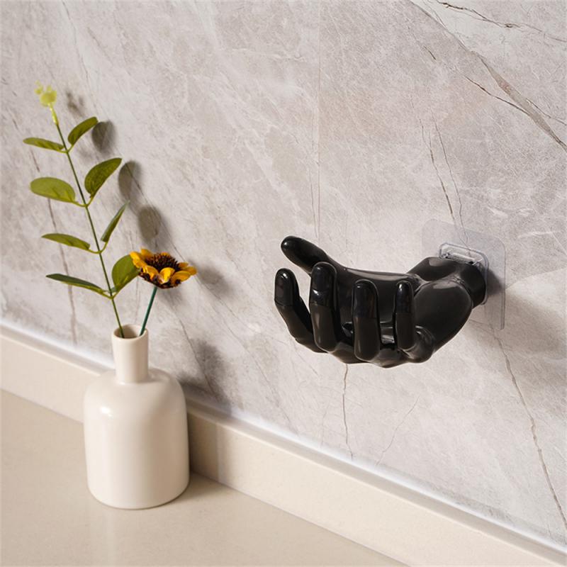 Wall Hook Practical Trace-less Resin Hand Shape Hook Key/pack /headphone Storage Hanger Livingroom Bathroom Supplies
