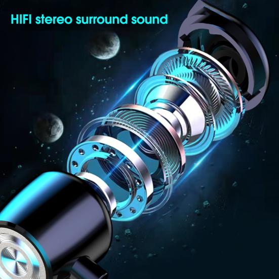 Беспроводные наушники Mega Bass Интеллектуальное шумоподавление IPX5 Водонепроницаемые Bluetooth-совместимые 5.2 Нашейный стерео спортивный вкладыш для занятий спортом