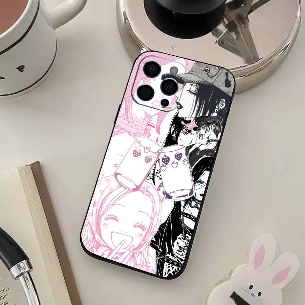 Японский Классический Аниме N-NA N-NA Чехол для Телефона Для iPhone17,16,15,14,13,12,11 Plus,Pro Max Мягкий Черный Чехол