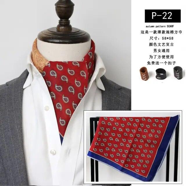 Cotton and Linen Men's Artistic Retro Scarf Korean Spring Autumn Winter Scarf Hip Hop Street Style Scarf Small Square Towel
