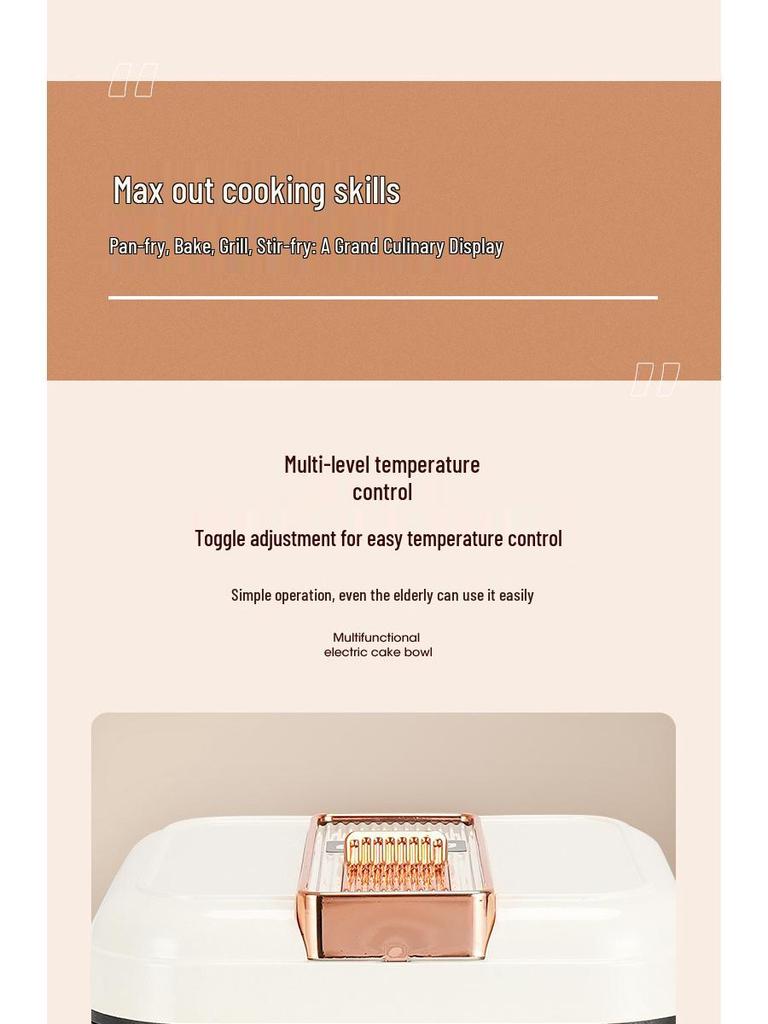 New Model Multi-Functional Electric Pancake Maker: Double-Sided Heating Crepe Maker and Frying Pan with Deepened Enlarged Baking Surface.