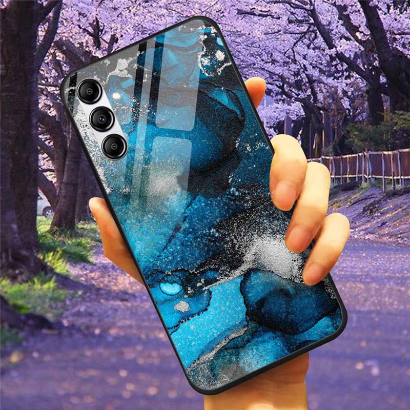 Tempered Glass Phone Case For Samsung A34 A14 A54 5G Cover For Galaxy A13 A137F A24 M54 A8 Plus Hard Back Bumper A 54 GalaxyA34