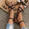 Women's Casual Sandals 2024 New Summer Versatile Fashion Roman Shoes Comfortable Flat Bottomed Sandales Vacation Beach Shoes