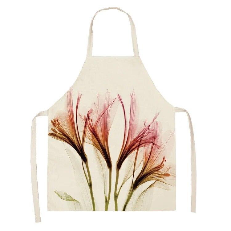 Home Decor Kitchen Dining Room Cooking Bib Aprons Linen Floral Pattern Women's Aprons