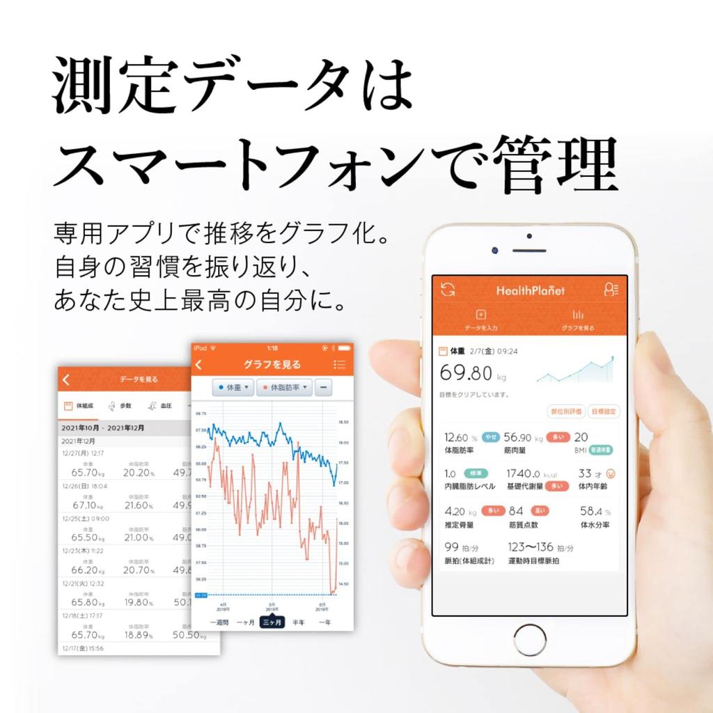 Измеритель состава тела Tanita, подключенный к смартфону, сделан в Японии, черный, внутренний сканер, двойной, оснащенный функцией медицинского управления со смартфоном RD-914-BK