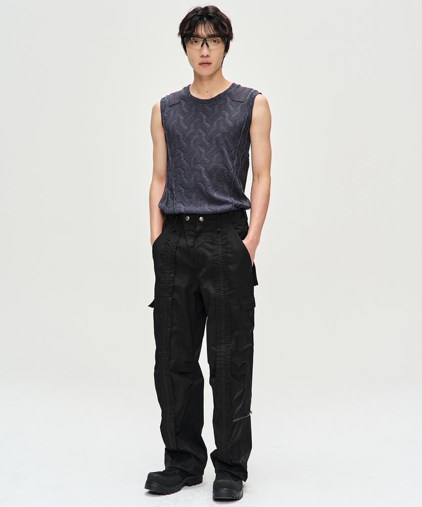 ADSB ANDERSSON BELL Canley Puckering Cargo Pants Apa702M(Black)