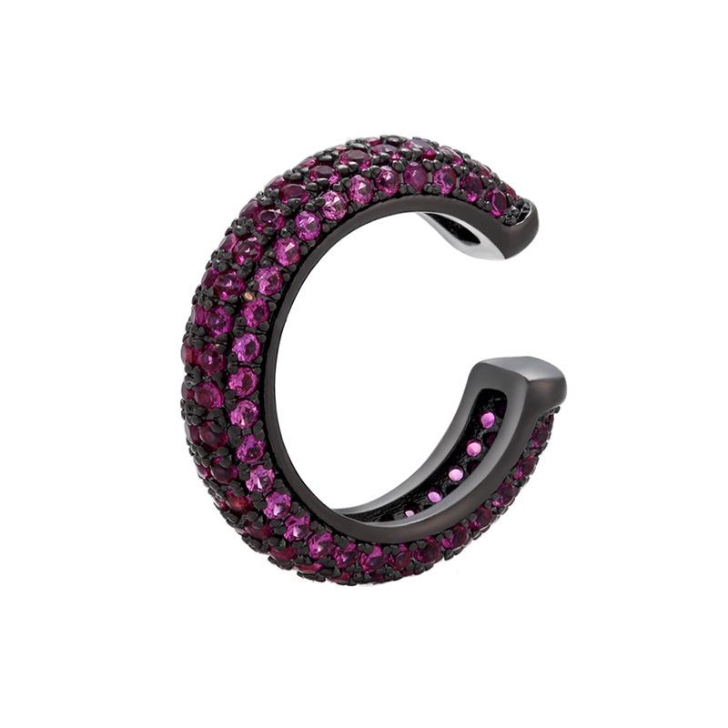 «Серьги-каффы с микроинкрустацией из цветного циркония, медь с покрытием из 18-каратного золота»