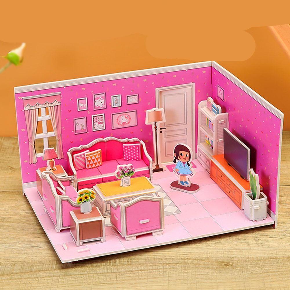 DIY 3D Paper Puzzle Room Paper Creative Nursery School