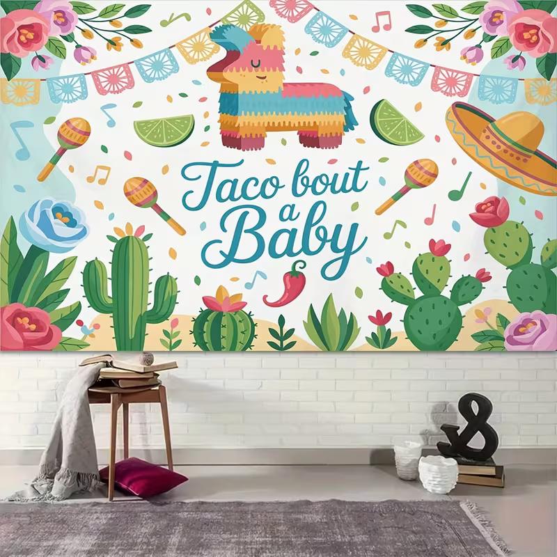Фон «Taco Bout a Baby», Ткань для фона «Фиеста», Декор для детского душа