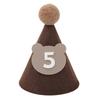 Brown Coffee Bear Baby Birthday Hat Shower Party Decoration Pom Pom Peaked Cap Adjustable Size for 1st 2nd 3rd Years Old