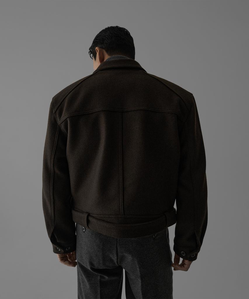 Bowlow Product Belted Wool Crop Jacket [Brown]