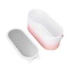 Makeup Case Pink Gradient Portable Large Capacity Foldable Rotating LED Light Makeup Storage Box With Makeup Mirror