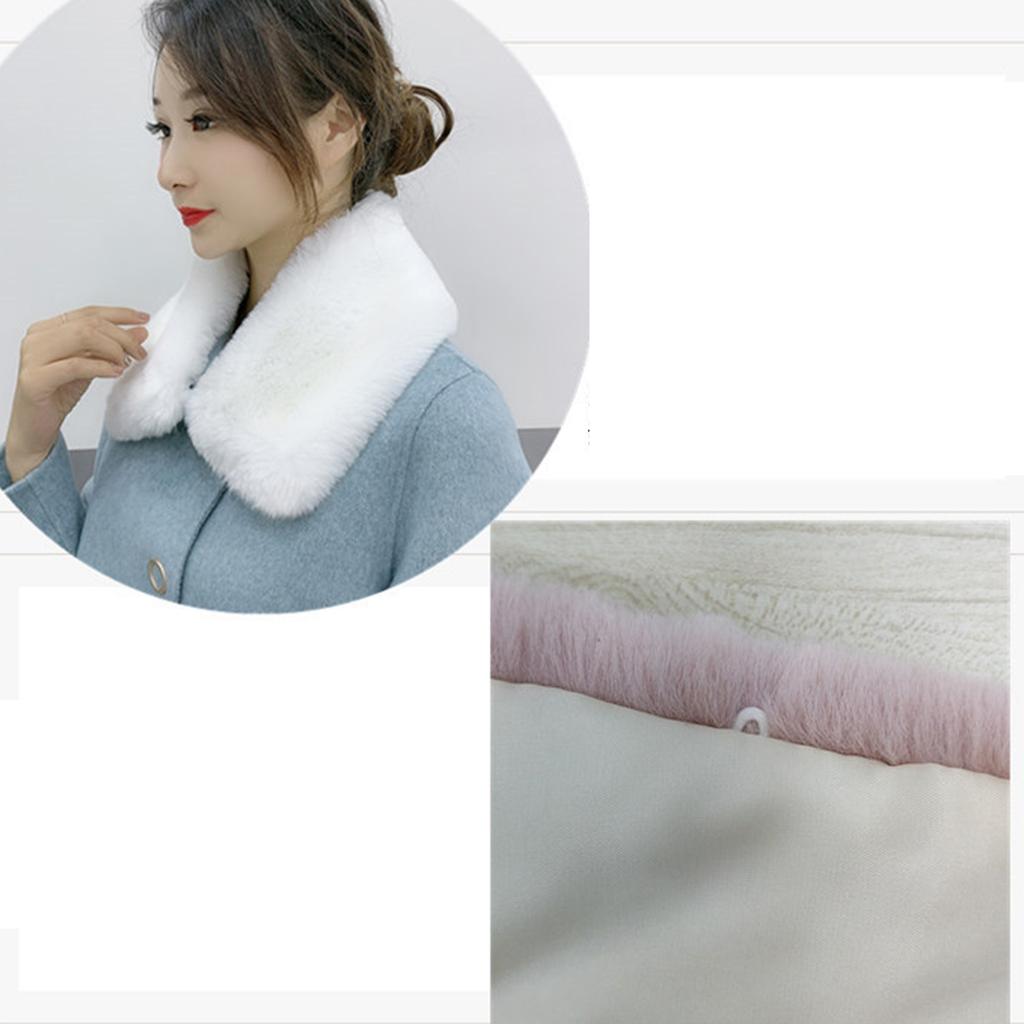 Imitation Rabbit Hair Scarf Women Furry Collar Shawl Solid Color Winter Detachable Fuzzy Fake Collar Wrap Vintage Scarf