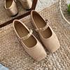 2025 корейская версия ретро квадратный носок лоферы с мелким вырезом шапочки женские новые туфли-лодочки на плоской подошве мэри джейн