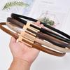 Pu Leather Waist Belt Alloy Buckle Dress Coat Decorative Waistband Skinny Waist Straps  Women