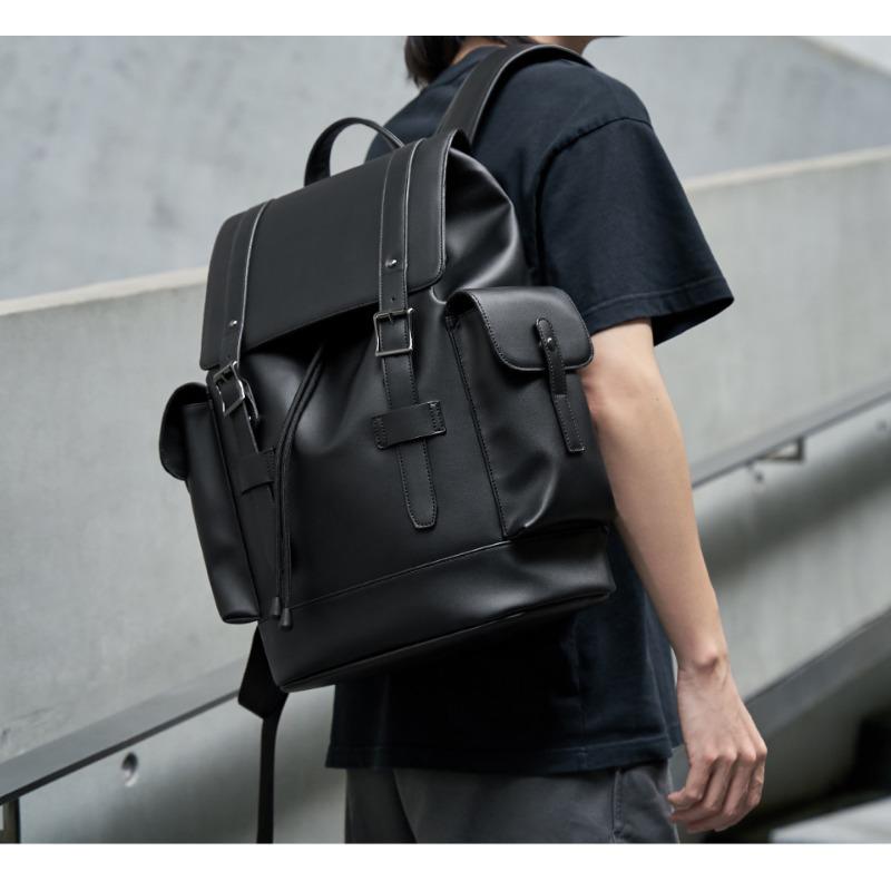Backpack Men's Backpack Large Capacity Business Computer Bag Leather Fashion High School Student Bag